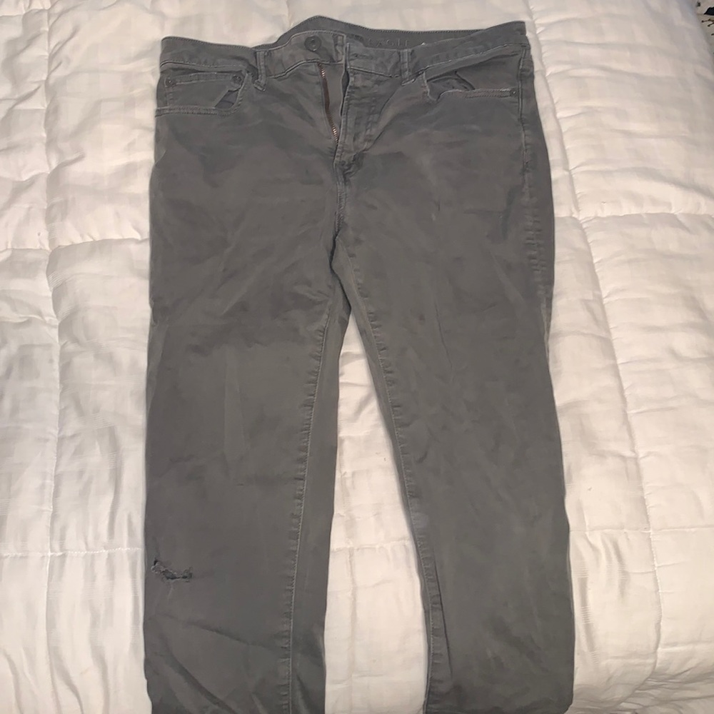 34x34 American Eagle Slim Flex Gray Chino Pants